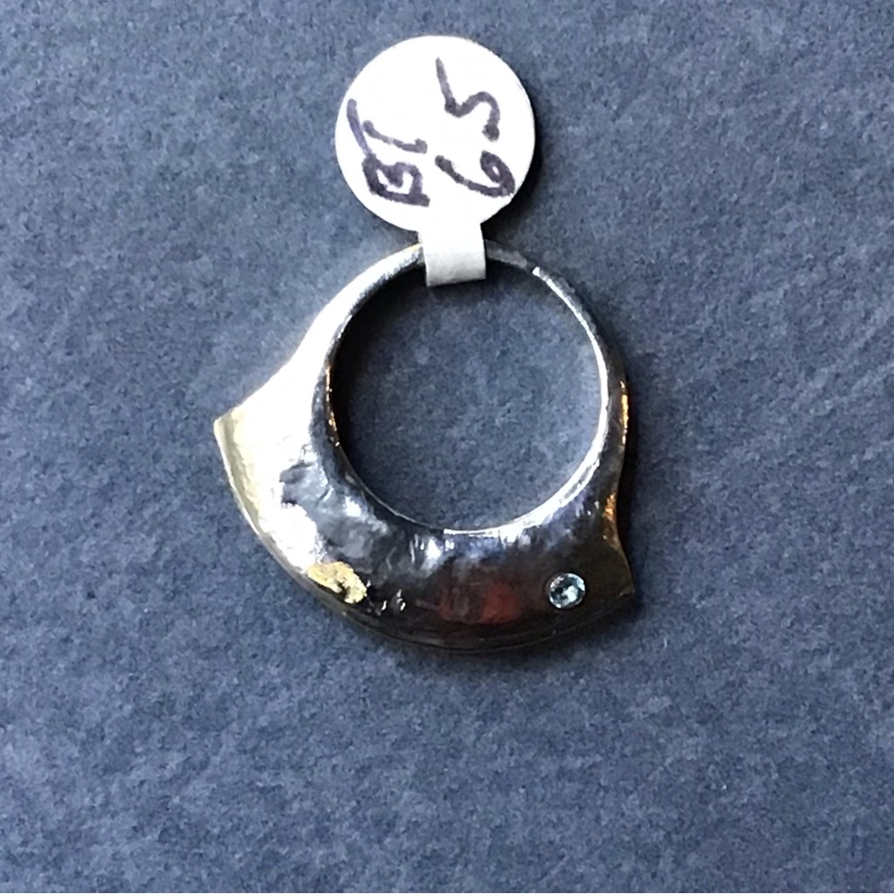 Sterling Silver Ring with Gold and Blue Topaz